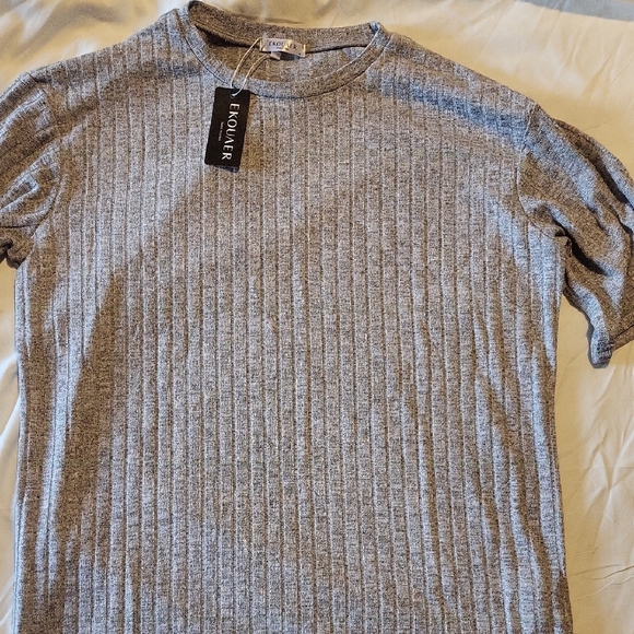 Cozy Gray Ribbed Two Piece - Picture 2 of 4